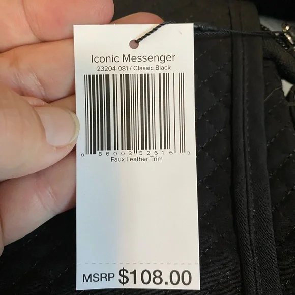 Vera Bradley Classic Black Iconic Messenger Bag - Picture 11 of 11